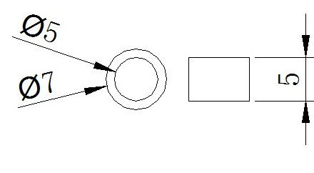 Ø7xØ5x5mm Piezoelectric Tube , Piezoelectric Ceramic Cylinder For Measurement